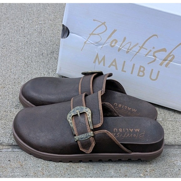 Blowfish Shoes - Boho Comfort Brown Slingback Buckle Clogs Slip On NIB Size 8.5 Blowfish Festival